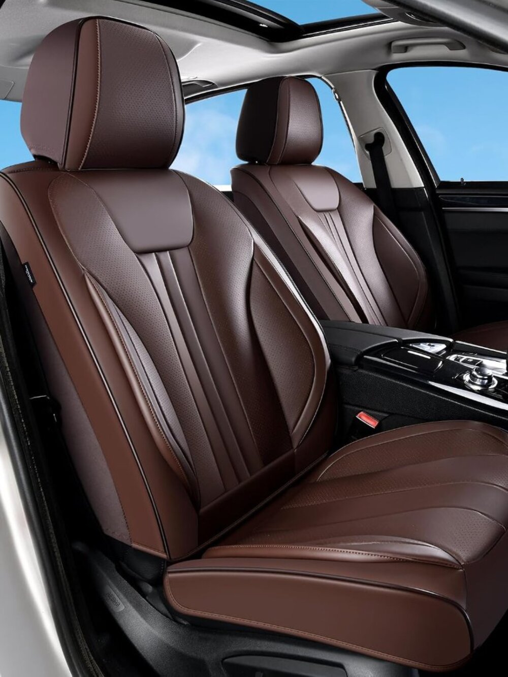 New: Universal Car Seat Covers - Coffee, 5 Piece Set